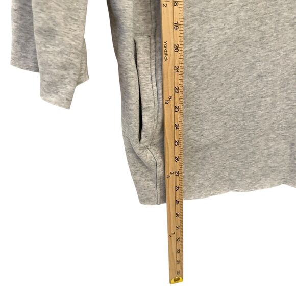 UGG Light Grey Fleece Lined Cowl Neck Drawstring Sweatshirt 3/4 Sleeves Size M/L - Picture 3 of 8